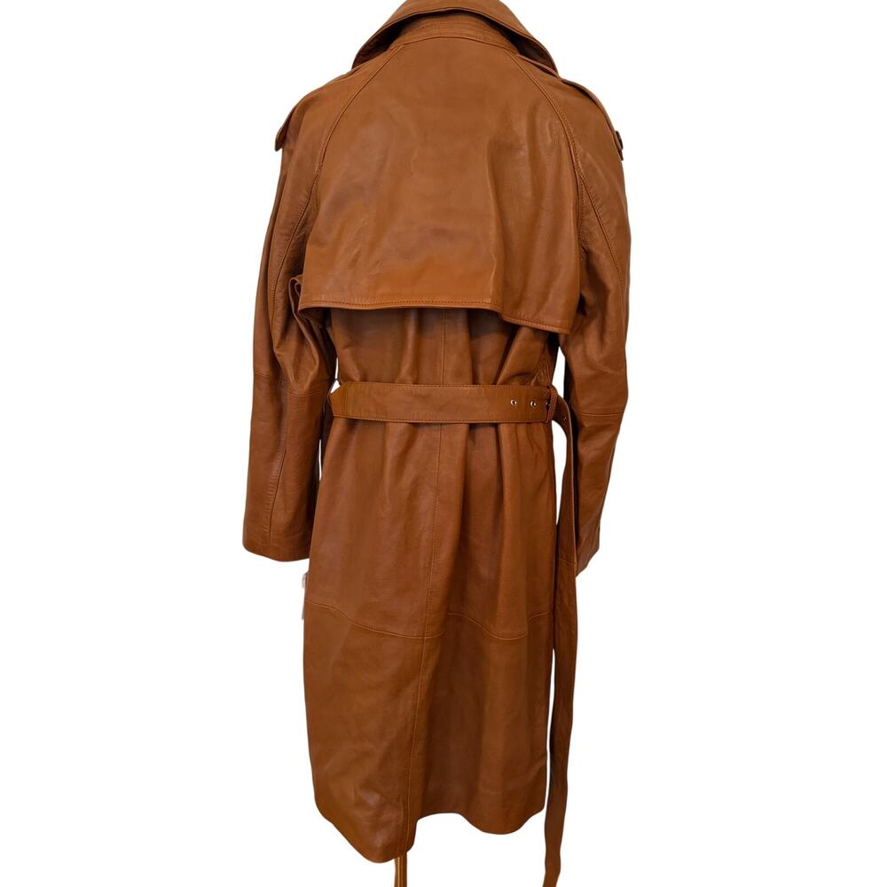 Wilson Leather Genuine NWT Long Leather Brown Double-Breasted Coat Jacket - L - Picture 4 of 10
